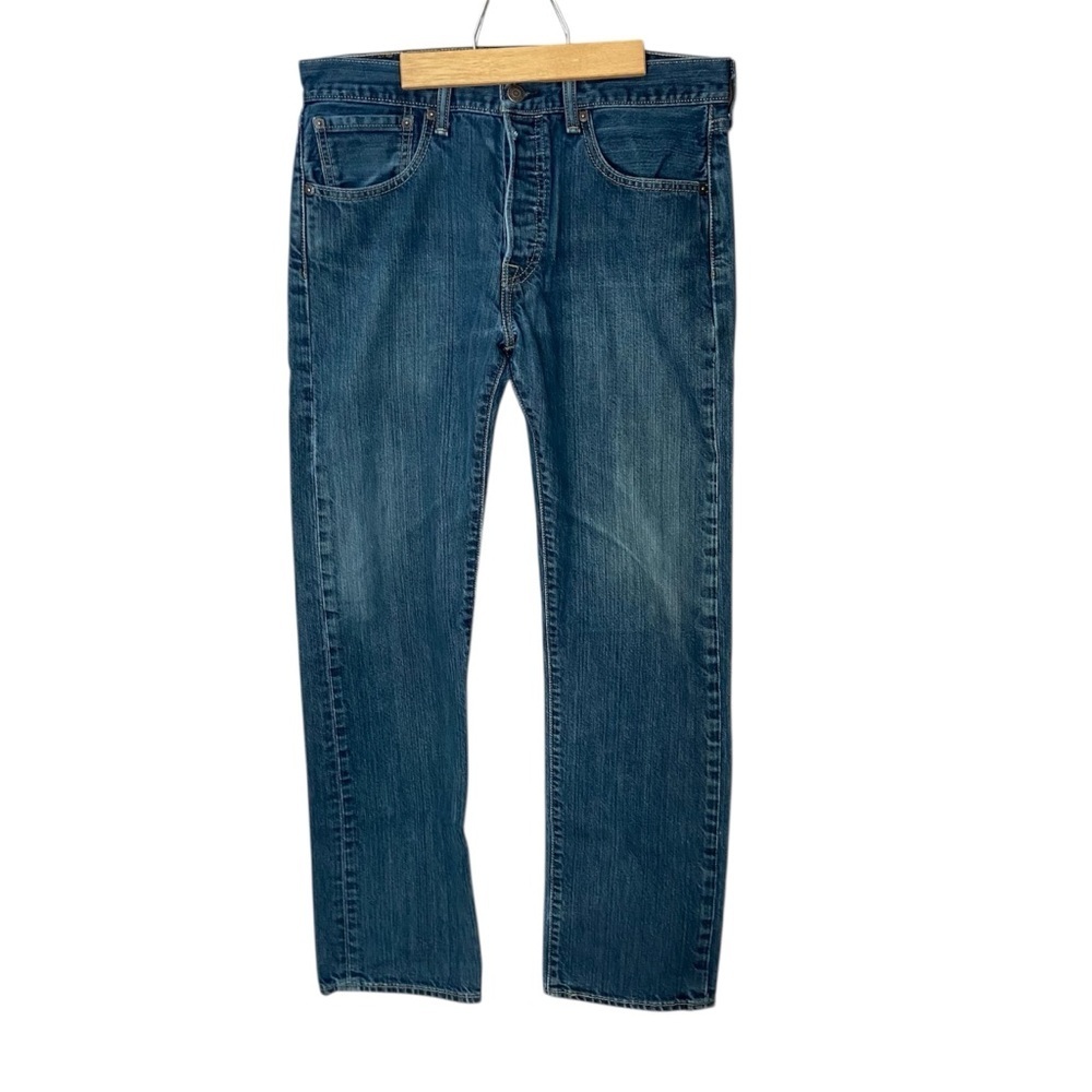 Levi’s Men’s 501 Dark Blue/Grey Wash Denim Orig. Fit Bootcut Jeans Size W31 L30